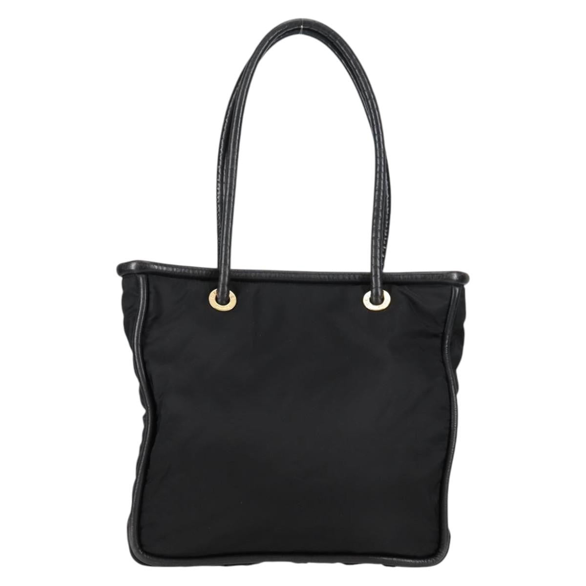 Celine CELINE Tote Bag Nylon Black Gold Authentic 136206