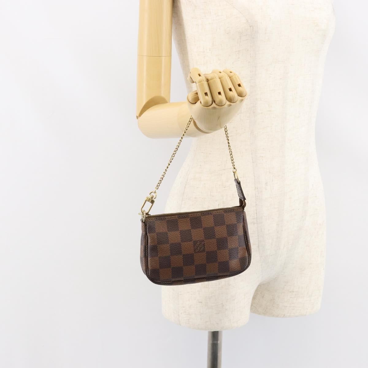 Louis Vuitton LOUIS VUITTON Damier Ebene Mini Pochette Accessoires Pouch N58009 LV Authentic 156078 Bag
