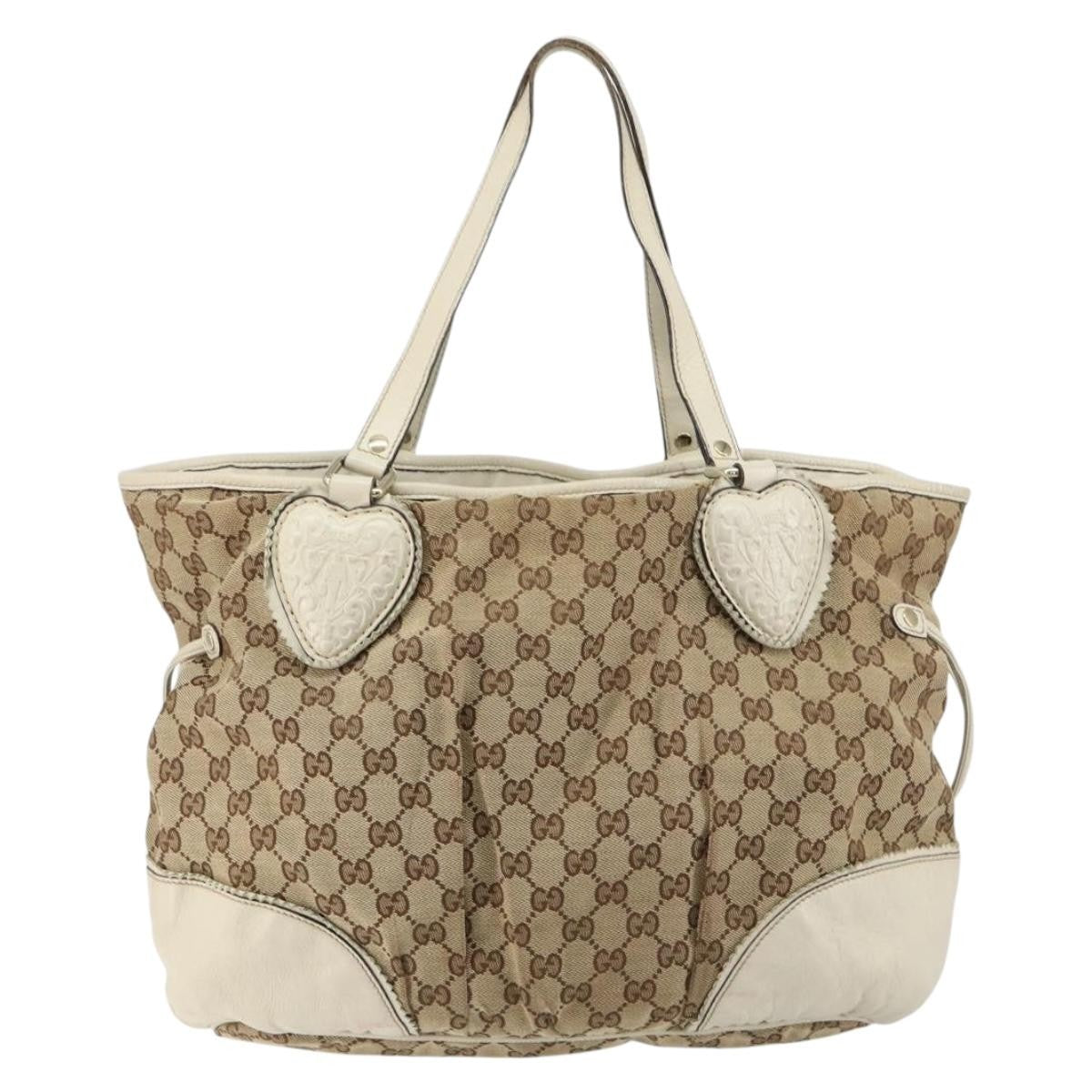 Gucci GUCCI GG Canvas Tote Bag Beige Gold 211954 Authentic 146633