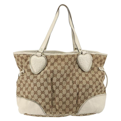 Gucci GUCCI GG Canvas Tote Bag Beige Gold 211954 Authentic 146633