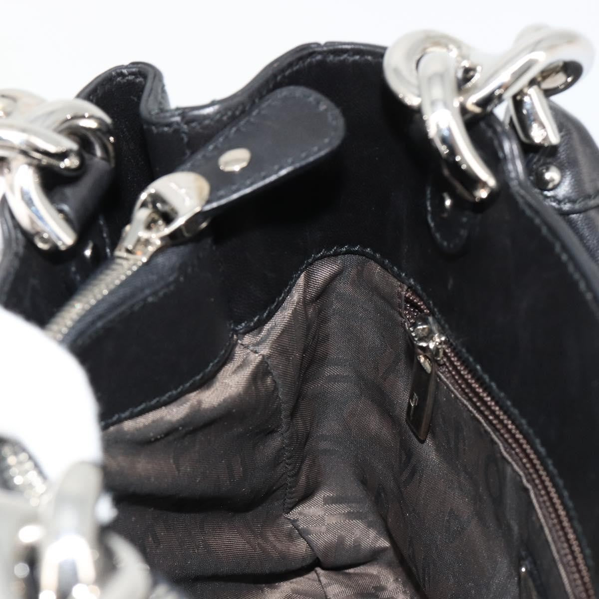 Salvatore Ferragamo Salvatore Ferragamo Hand Bag Leather Black Silver Authentic 178908A