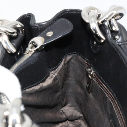 Salvatore Ferragamo Salvatore Ferragamo Hand Bag Leather Black Silver Authentic 178908A