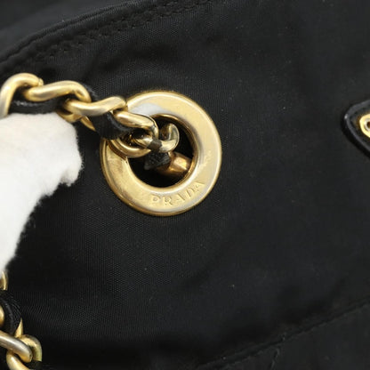 Prada PRADA Chain Tote Bag Nylon Black Gold Authentic 178129
