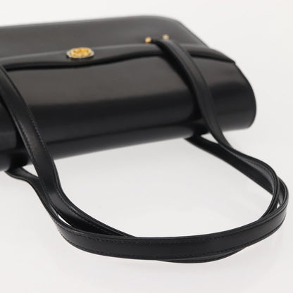 Gucci GUCCI Hand Bag Leather Black Gold Authentic 149354