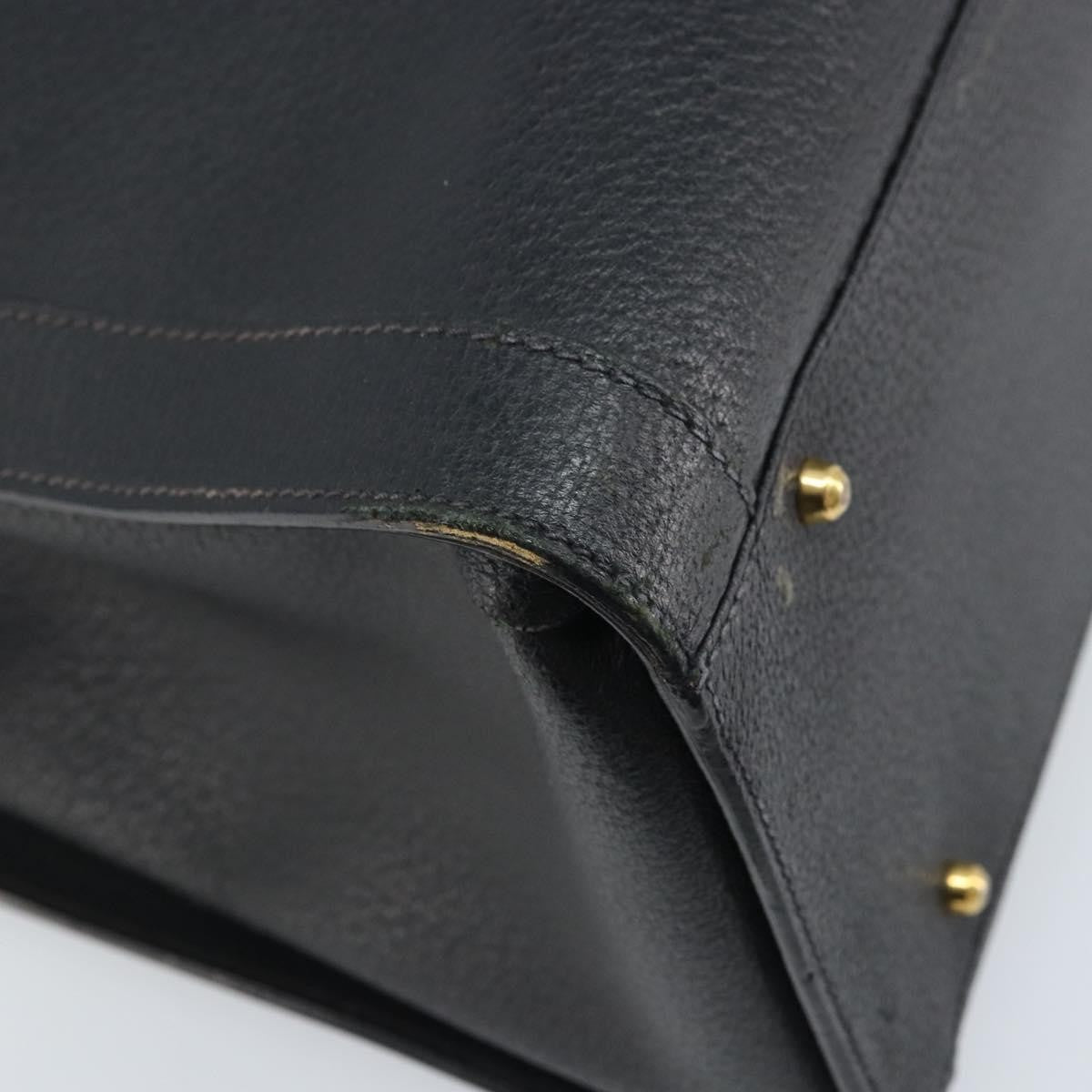 Gucci GUCCI Bamboo Tote Bag Leather Black Gold 002 1186 0259 Authentic 174576