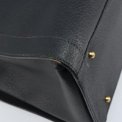 Gucci GUCCI Bamboo Tote Bag Leather Black Gold 002 1186 0259 Authentic 174576
