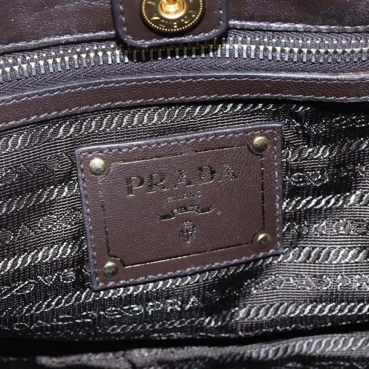 Prada PRADA Hand Bag Nylon 2way Khaki Gold Authentic 170942