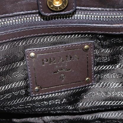Prada PRADA Hand Bag Nylon 2way Khaki Gold Authentic 170942