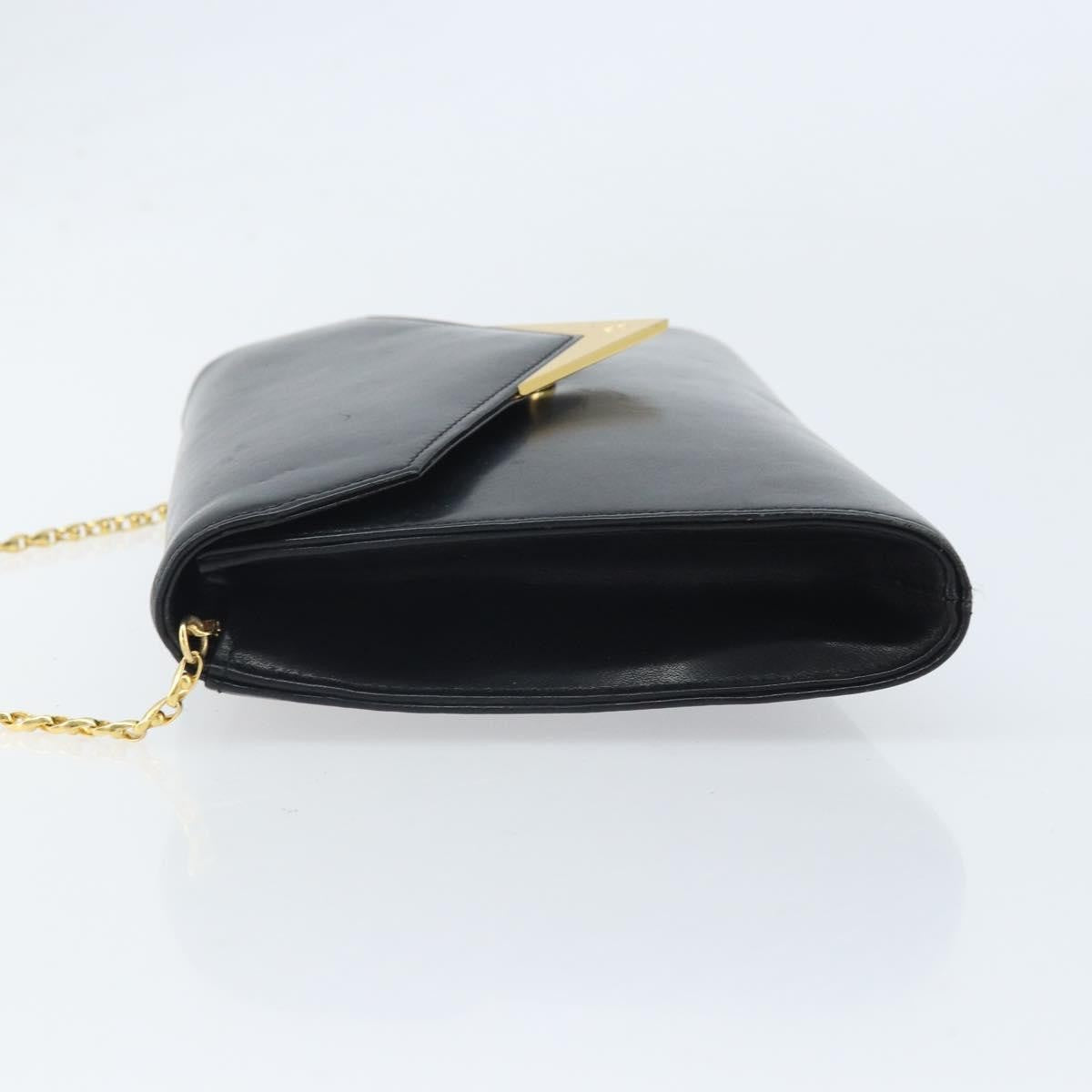 Givenchy GIVENCHY Chain Hand Bag Leather Black Gold Authentic 172216