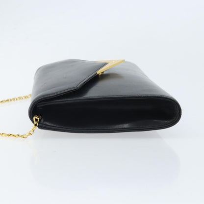 Givenchy GIVENCHY Chain Hand Bag Leather Black Gold Authentic 172216