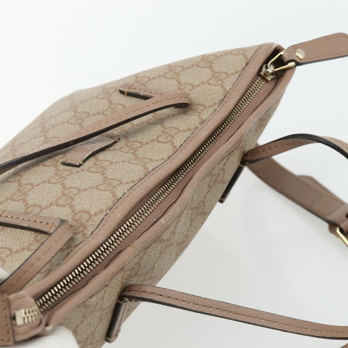 Gucci GUCCI GG Supreme Tote Bag PVC 2way Beige Gold 353440 Authentic 178185