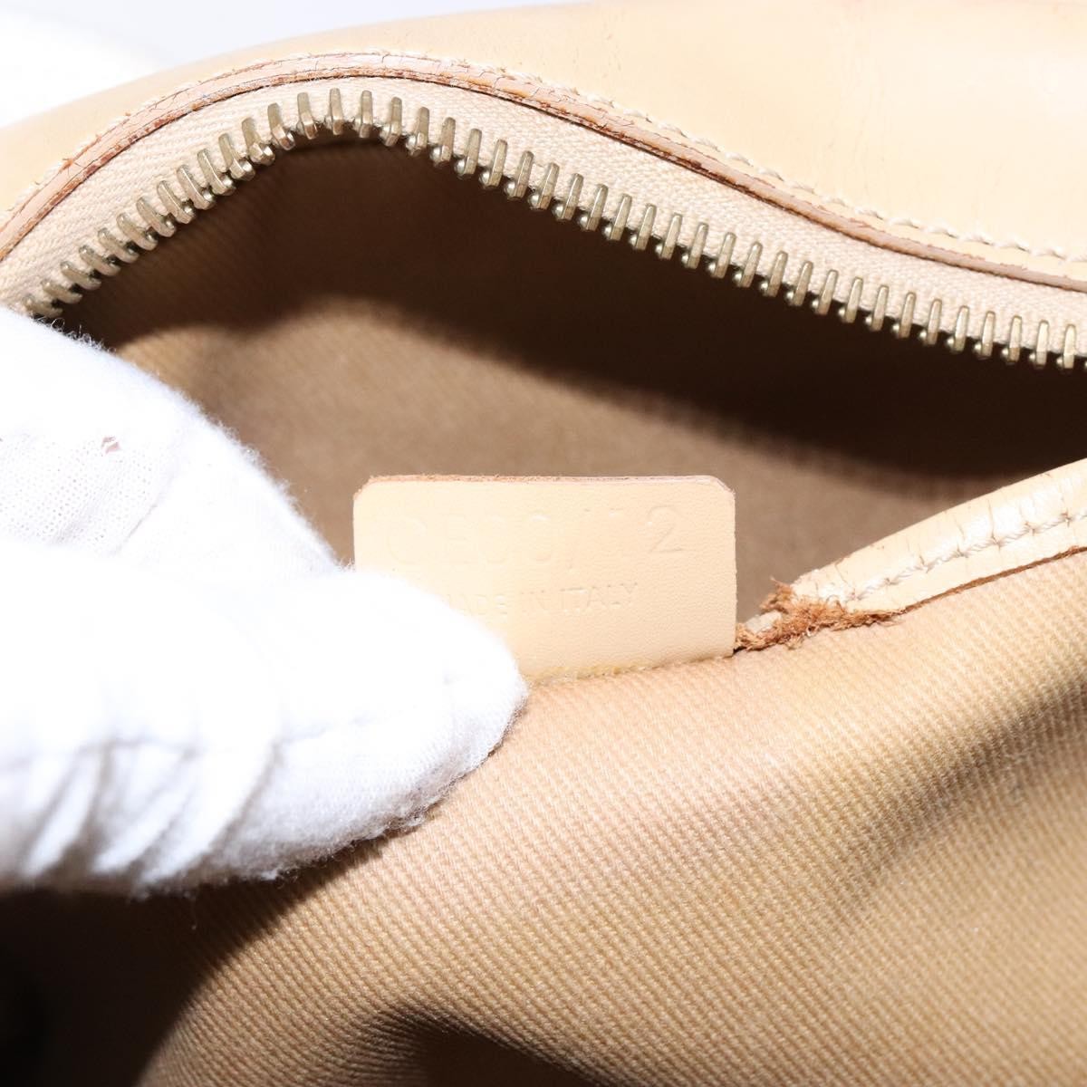 Celine CELINE Hand Bag Leather Beige Gold Authentic bs28305