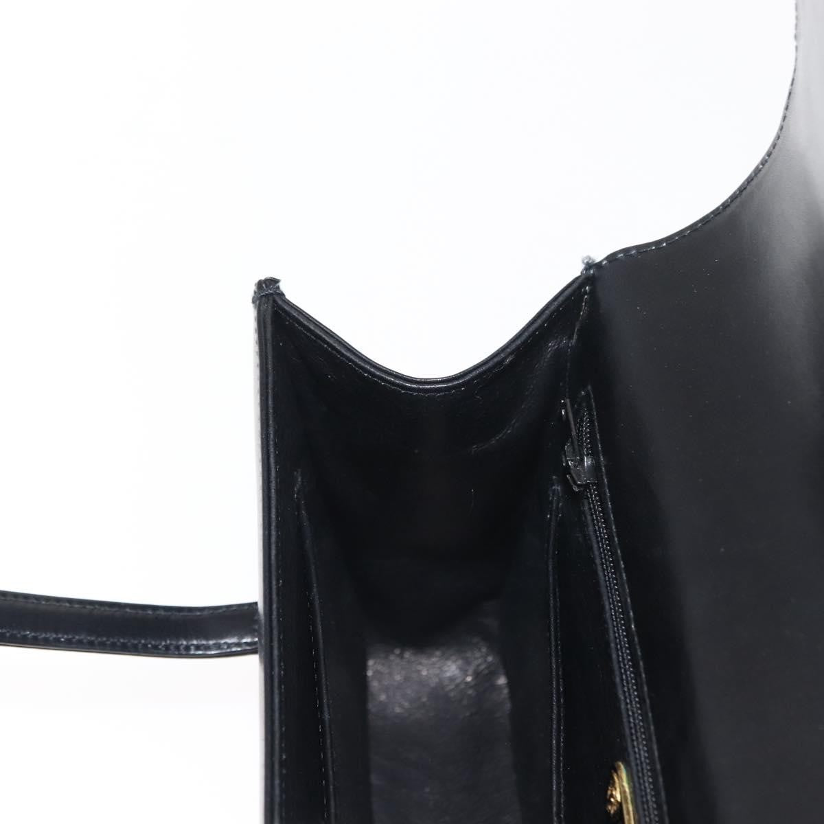 Gucci GUCCI Hand Bag Leather Black Gold Authentic 149354