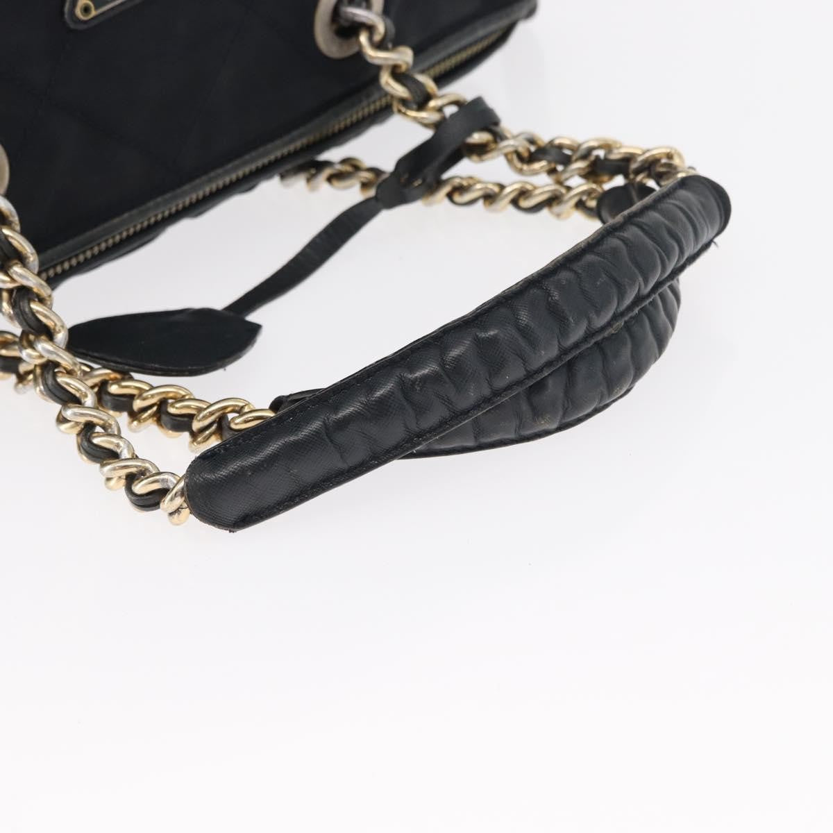 Prada PRADA Shoulder Bag Nylon Navy Gold Authentic 151665