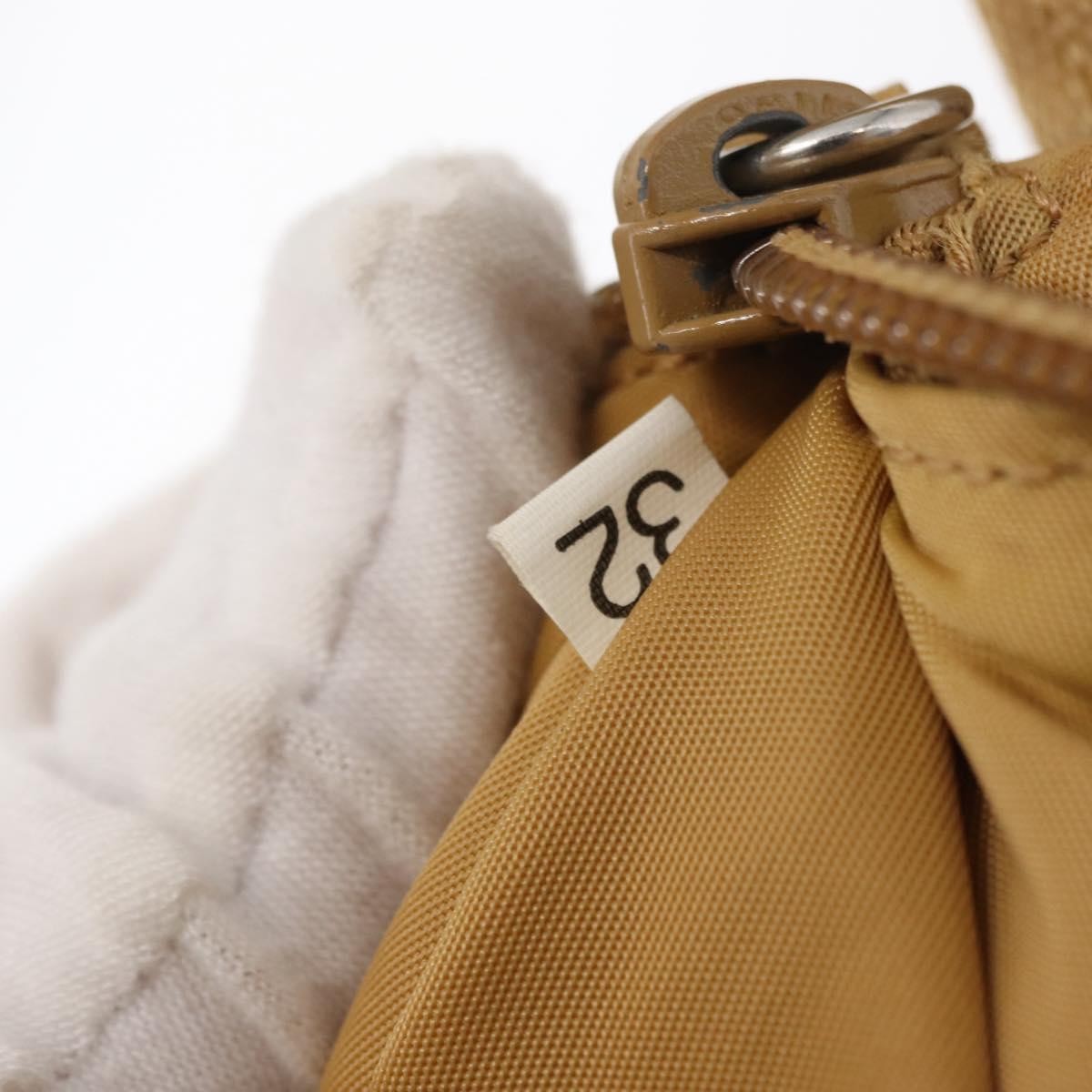 Prada PRADA Hand Bag Nylon Beige Authentic 163348