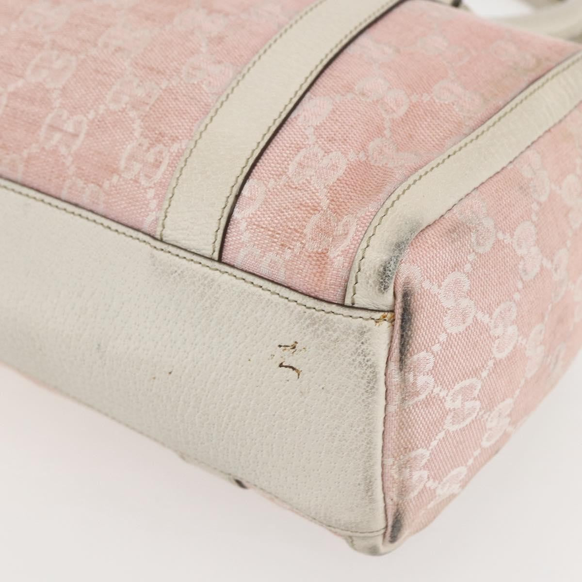 Gucci GUCCI GG Canvas Hand Bag Outlet Pink Gold 130942 Authentic 160602