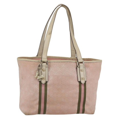Gucci GUCCI GG Canvas Sherry Line Tote Bag Pink Gold 137396 Authentic 144533
