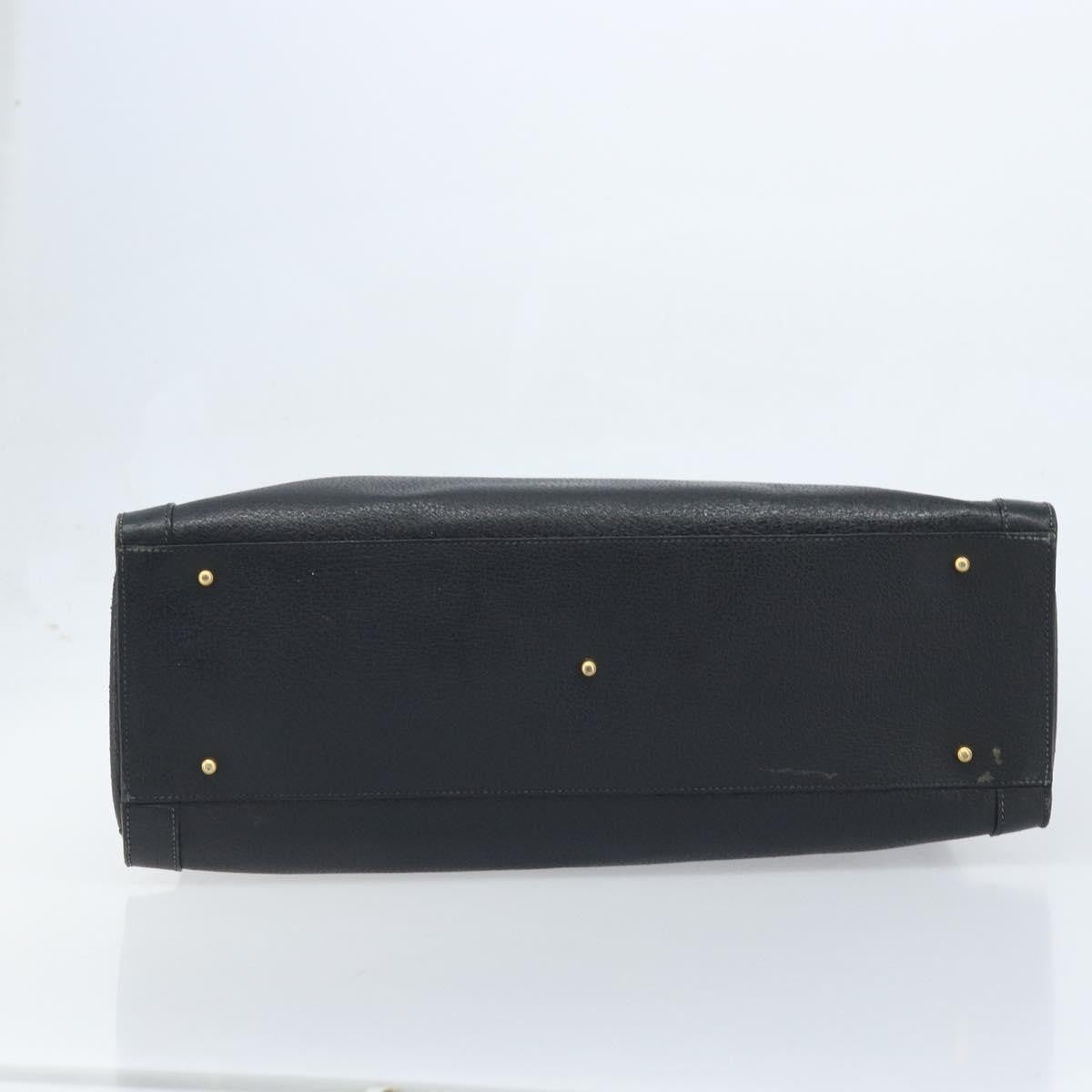 Gucci GUCCI Bamboo Tote Bag Leather Black Gold 002 1186 0259 Authentic 174576
