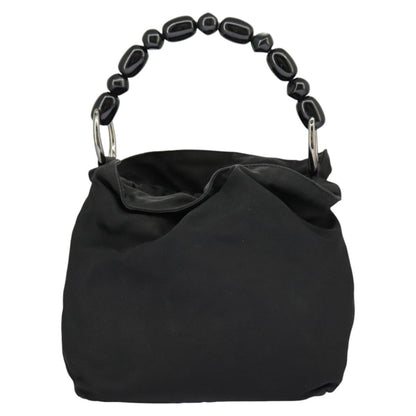 Dior Christian Dior Hand Bag Nylon Black Silver Authentic ar12776