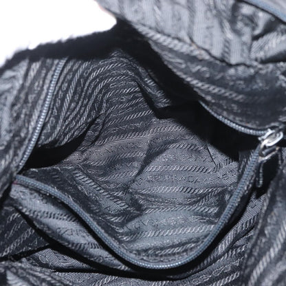 Prada PRADA Hand Bag Nylon Black Silver Authentic bs35154