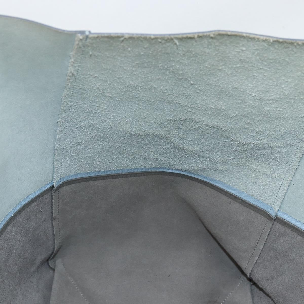 Celine CELINE Horizontalkava Tote Bag Leather Light Blue Silver Authentic BA10939