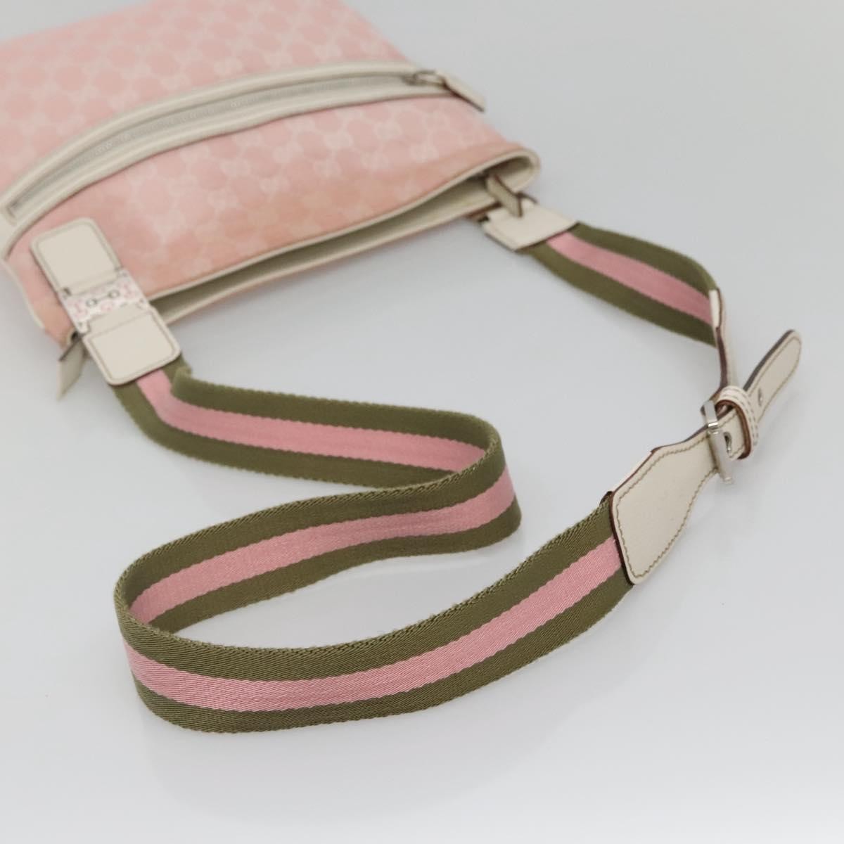 Gucci GUCCI GG Canvas Sherry Line Tote Bag Pink Silver 145809 Authentic 141943
