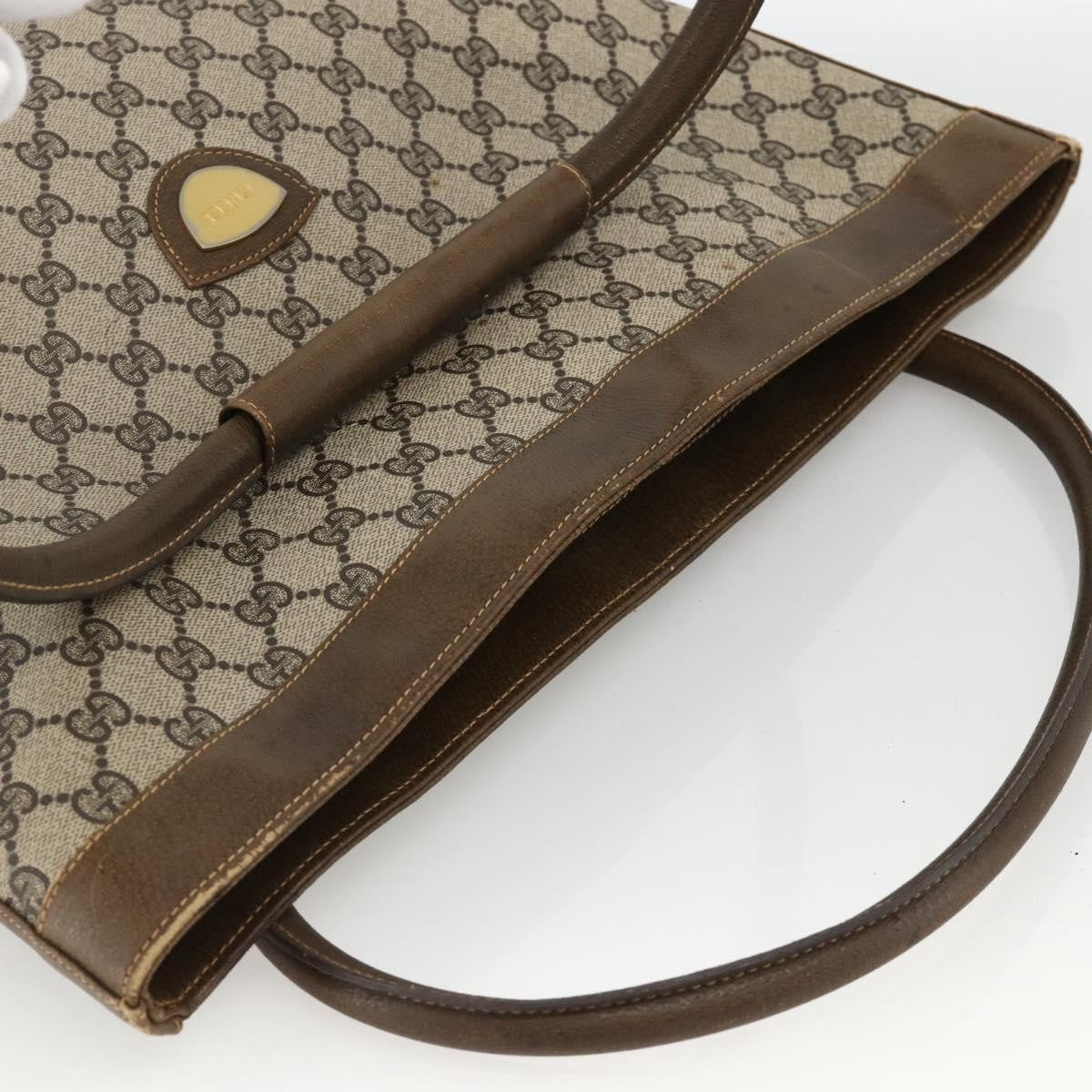 Gucci GUCCI GG Supreme Shoulder Bag PVC Beige Gold Authentic bs34284