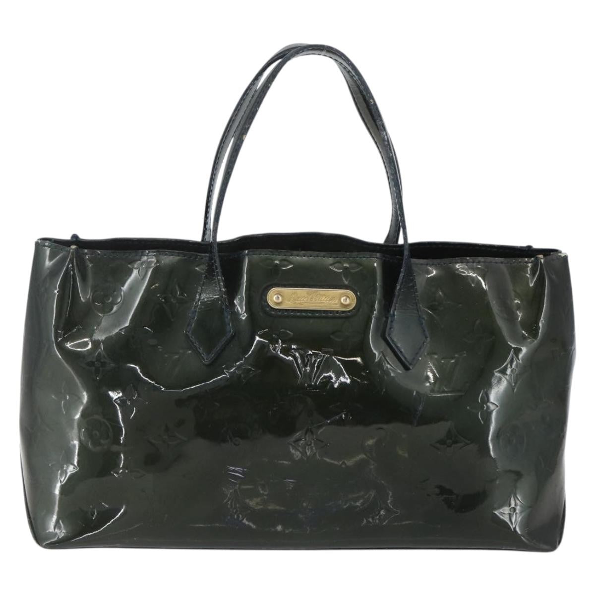 Louis Vuitton LOUIS VUITTON Monogram Vernis Wilshire PM Bag Blue Galatic M93646 LV Authentic 163318