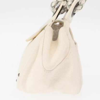 Chloé Chloé Chloe Hand Bag Canvas Leather White Authentic mr1648