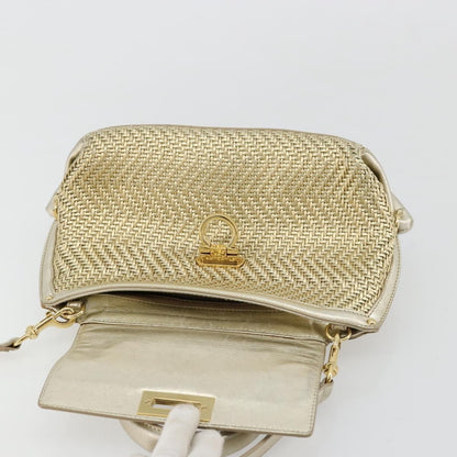 Salvatore Ferragamo Salvatore Ferragamo Sofia Gancini Hand Bag Leather 2way Gold Authentic 179912A