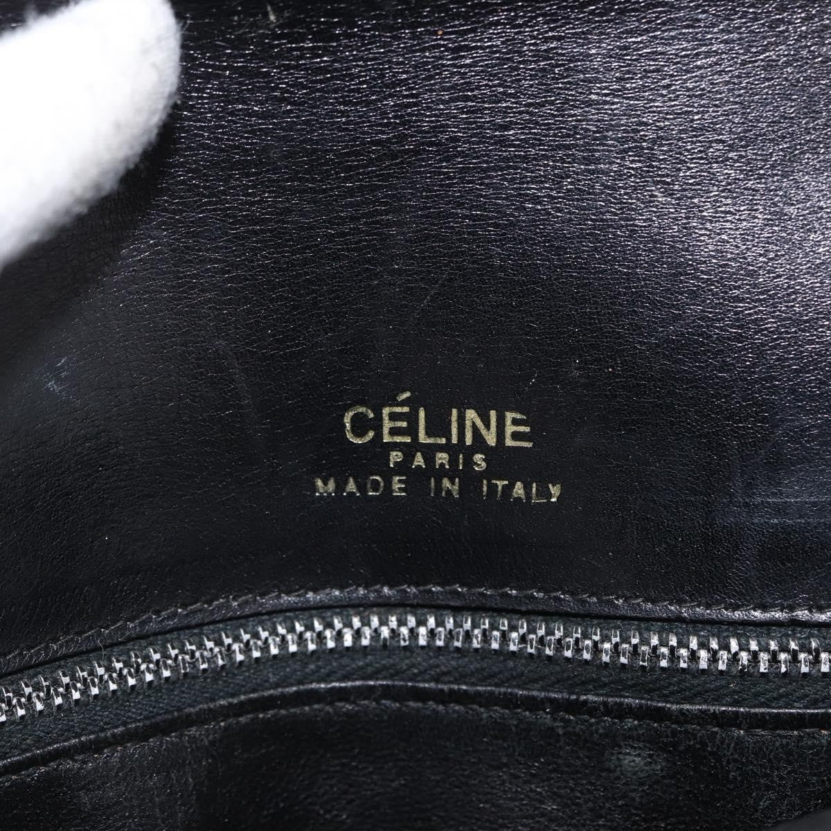 Celine CELINE Horse Carriage Shoulder Bag Leather Black Gold Authentic bs33584