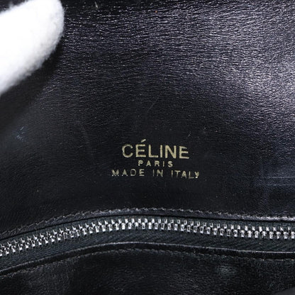 Celine CELINE Horse Carriage Shoulder Bag Leather Black Gold Authentic bs33584