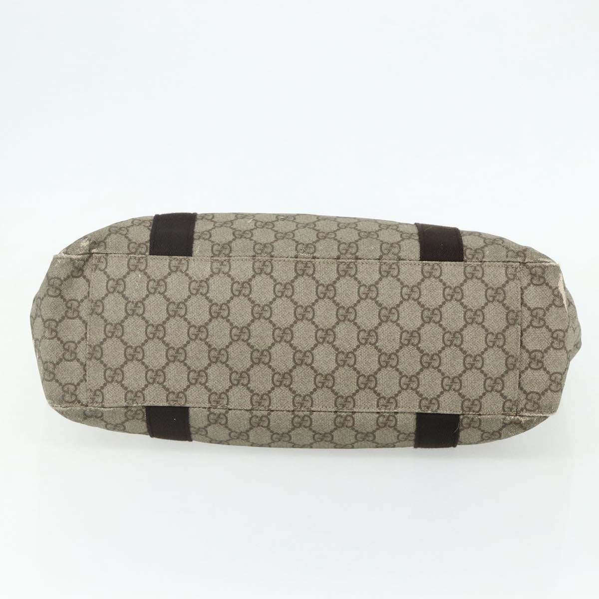 Gucci GUCCI GG Supreme Tote Bag PVC Beige Silver 141624 Authentic 178059