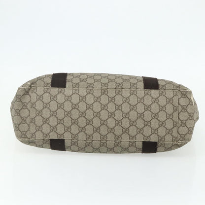Gucci GUCCI GG Supreme Tote Bag PVC Beige Silver 141624 Authentic 178059
