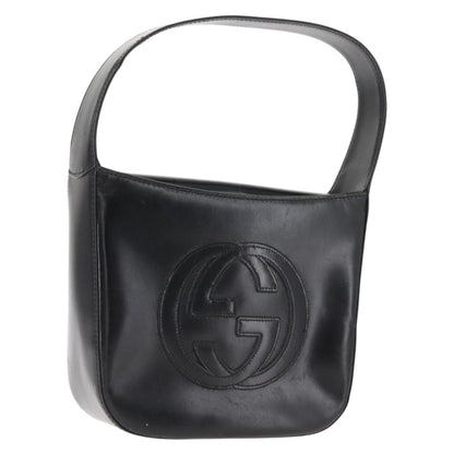 Gucci GUCCI Shoulder Bag Enamel Black Silver Authentic fm4926