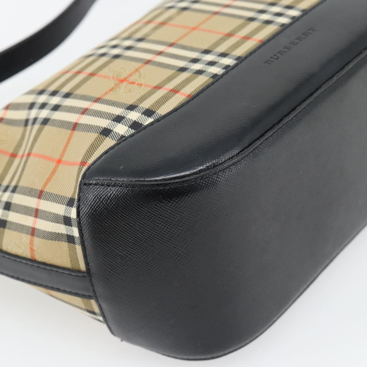 Burberry BURBERRY Nova Check Shoulder Bag Canvas Beige Gold Authentic 182559
