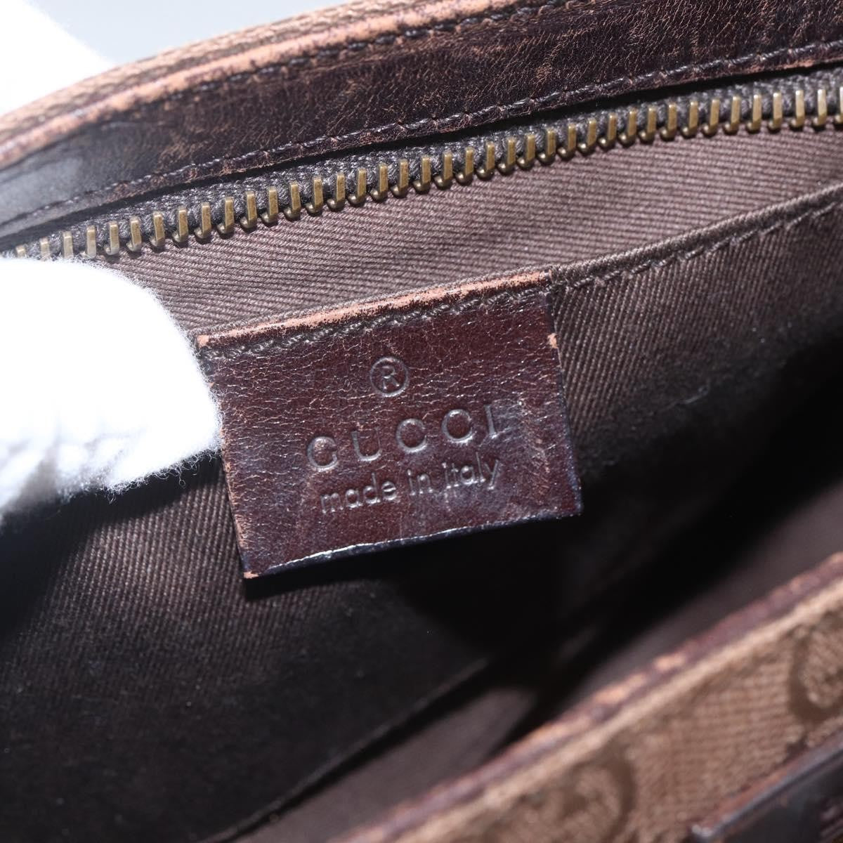 Gucci GUCCI GG Canvas Shoulder Bag Brown Gold 106644 Authentic 164050