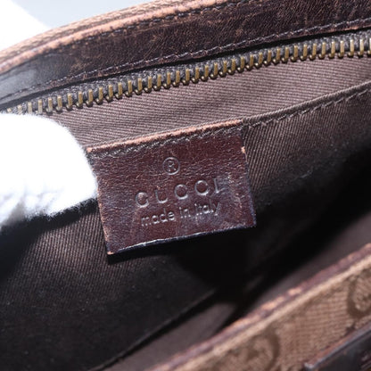 Gucci GUCCI GG Canvas Shoulder Bag Brown Gold 106644 Authentic 164050