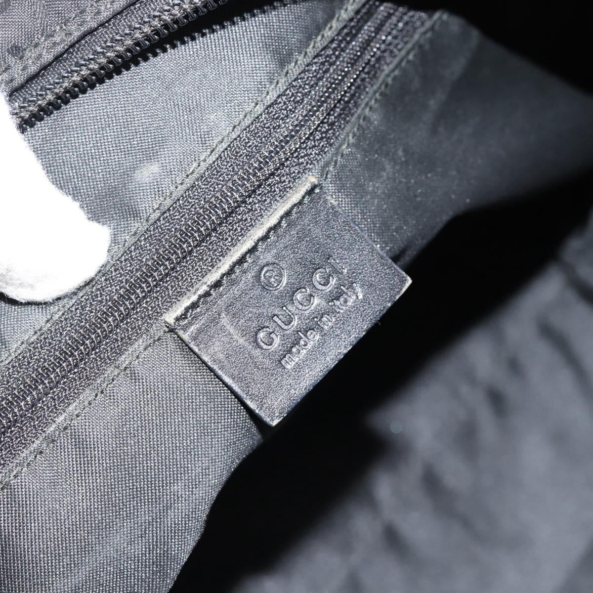 Gucci GUCCI GG Canvas Shoulder Bag Nylon Black Silver 01 3386 Authentic 178845