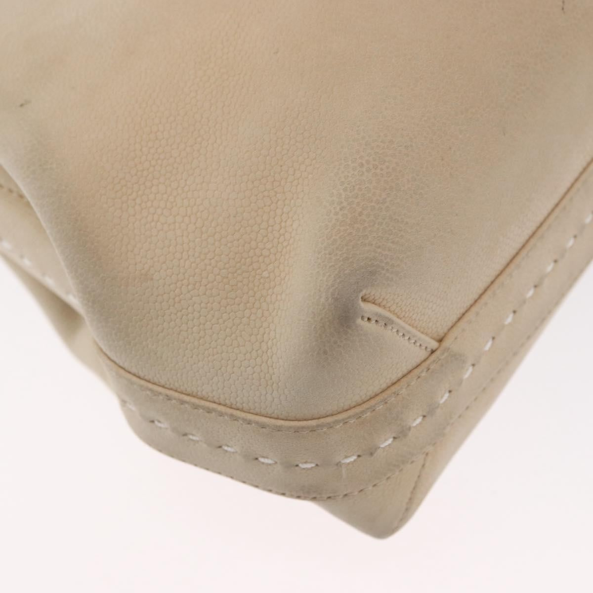 Celine CELINE Hand Bag Leather 2way Beige Gold Authentic 166991