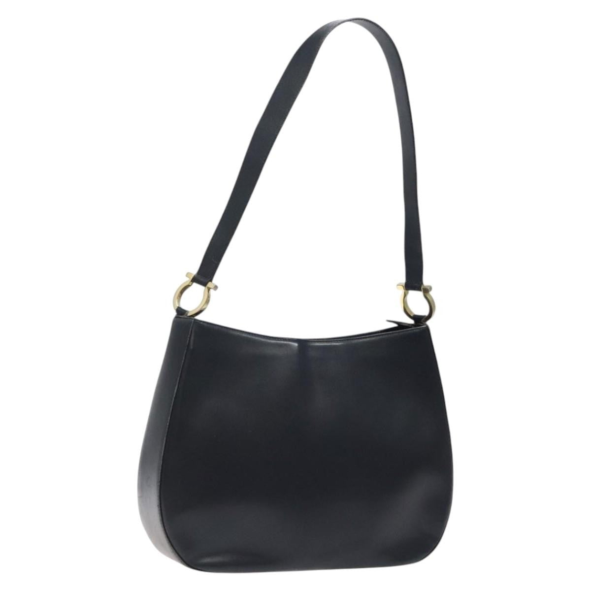 Salvatore Ferragamo Salvatore Ferragamo Shoulder Bag Leather Black Gold Authentic bs25932
