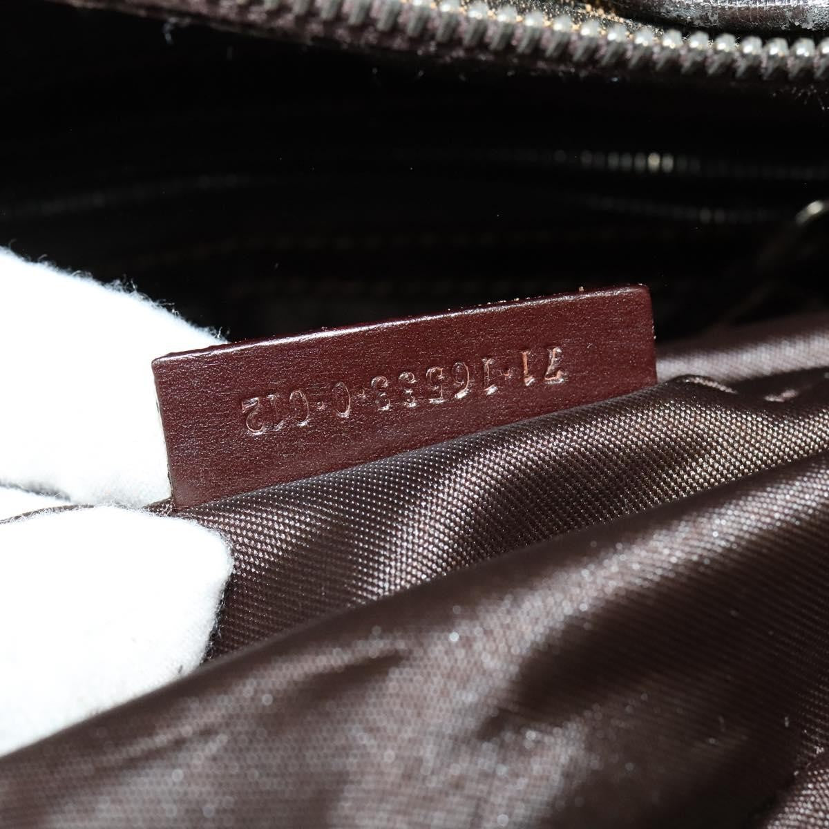 Fendi FENDI Zucca Canvas Hand Bag Black Brown Authentic ar13658