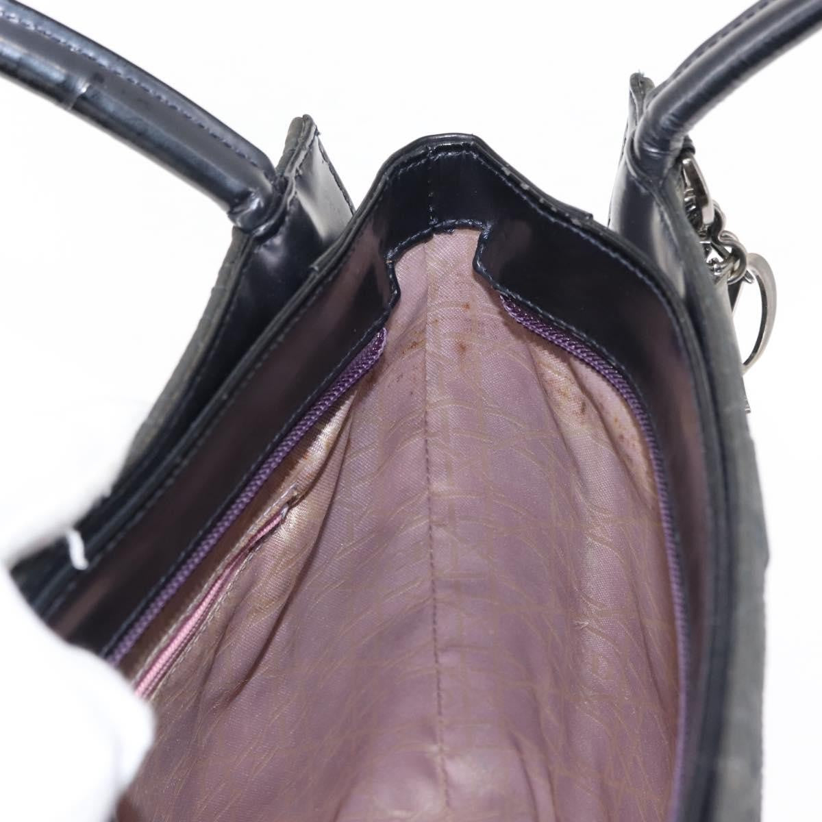 Dior Christian Dior Canage Shoulder Bag Nylon Black Silver Authentic 144646