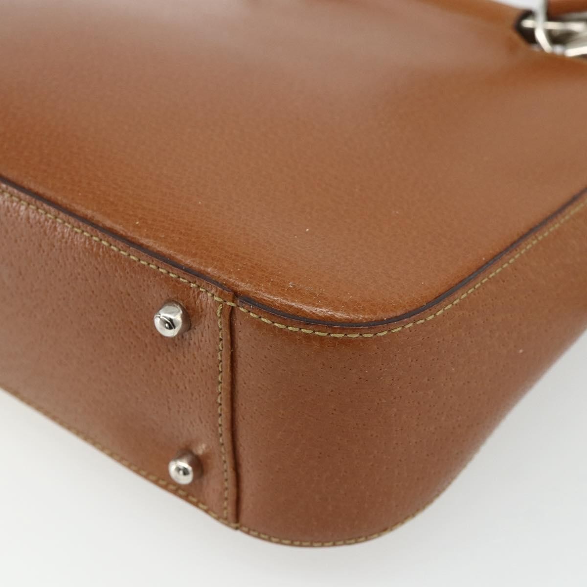 Gucci GUCCI Hand Bag Leather 2way Brown Silver 000 2058 0308 5 Authentic 177030