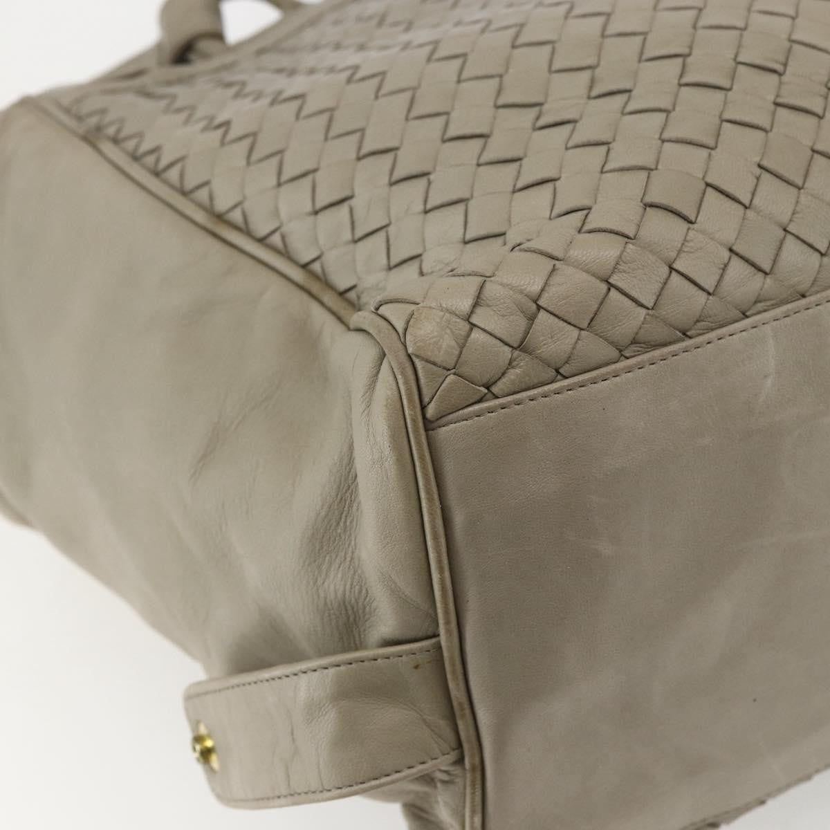 BOTTEGAVENETA BOTTEGAVENETA BOTTEGA VENETA INTRECCIATO Hand Bag Leather Beige Gold Authentic 155700