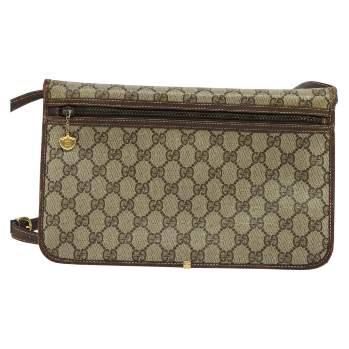 Gucci GUCCI GG Supreme Shoulder Bag PVC Beige Gold 004 904 0671 Authentic ep10822