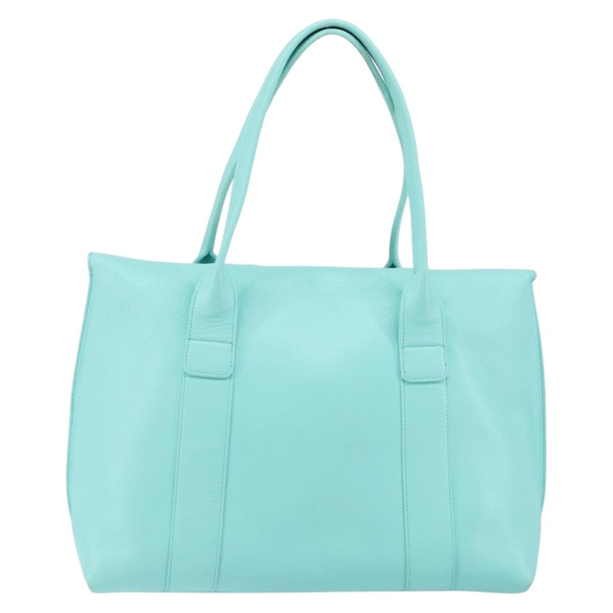 Salvatore Ferragamo Salvatore Ferragamo Gancini Hand Bag Leather Turquoise Blue Gold Authentic 150296