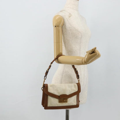 Prada PRADA Shoulder Bag Nylon Ivory Gold Authentic BA12301