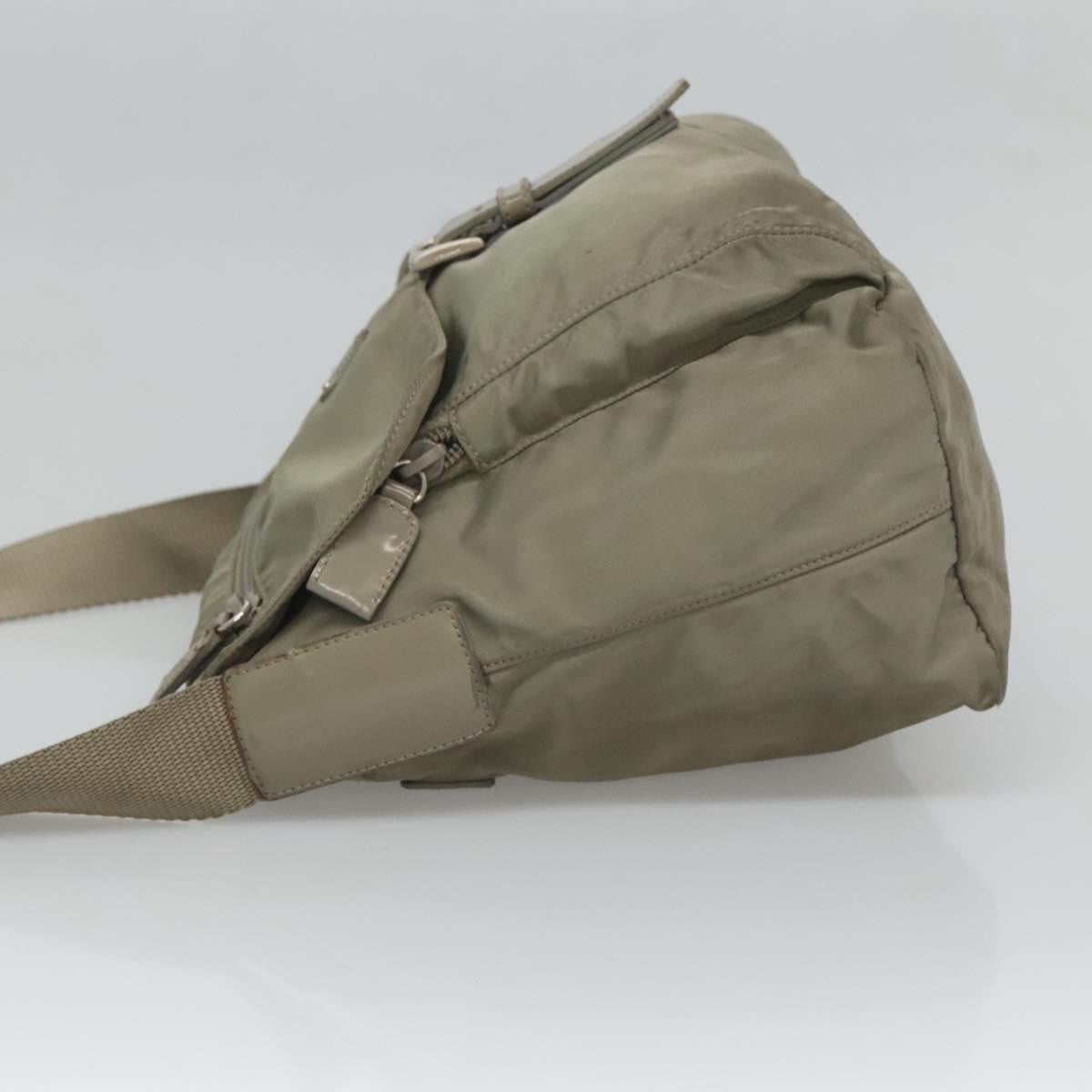 Prada PRADA Shoulder Bag Nylon Green Silver Authentic 121113