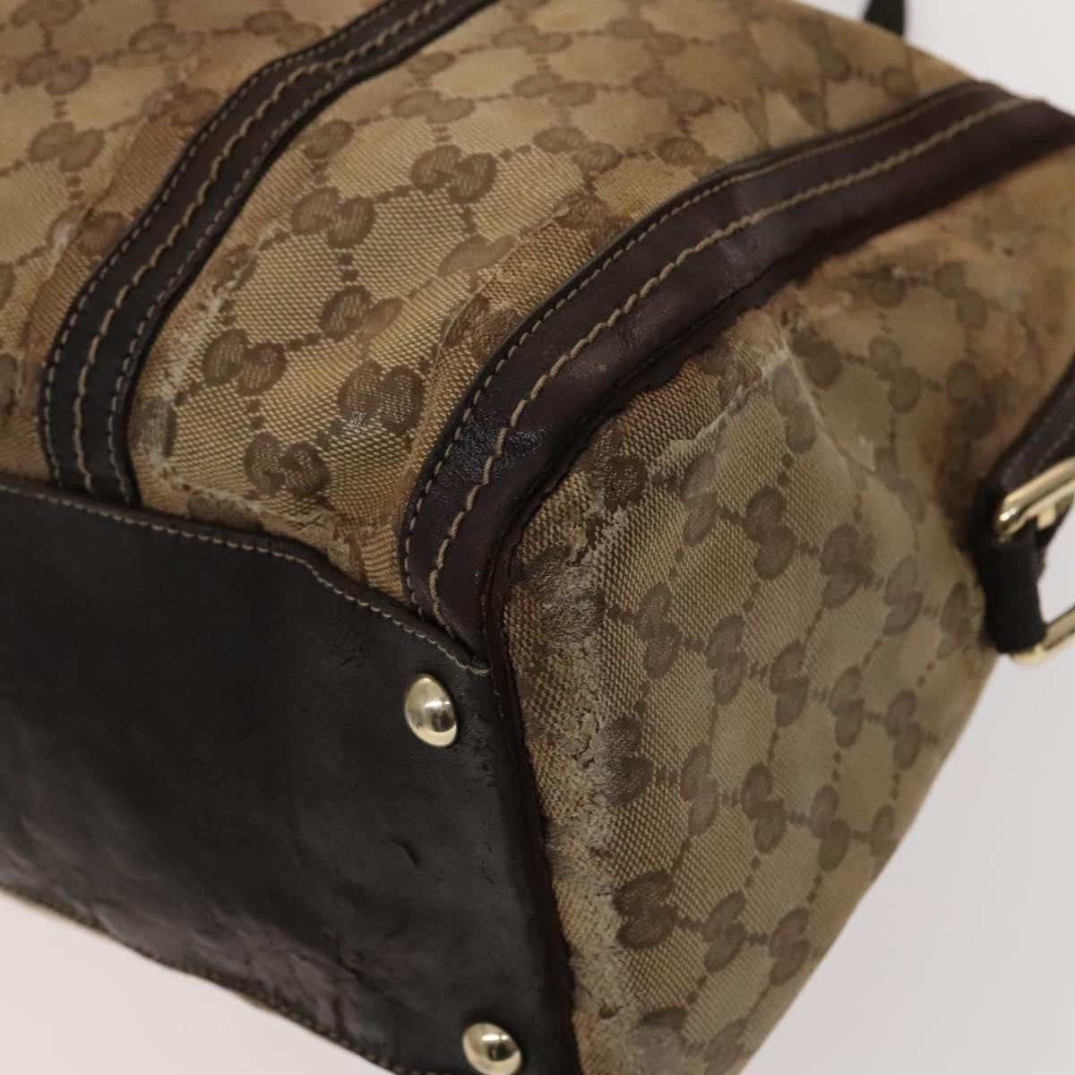 Gucci GUCCI GG Canvas Crystal Shoulder Bag 2 Set Beige Brown Authentic hk2866